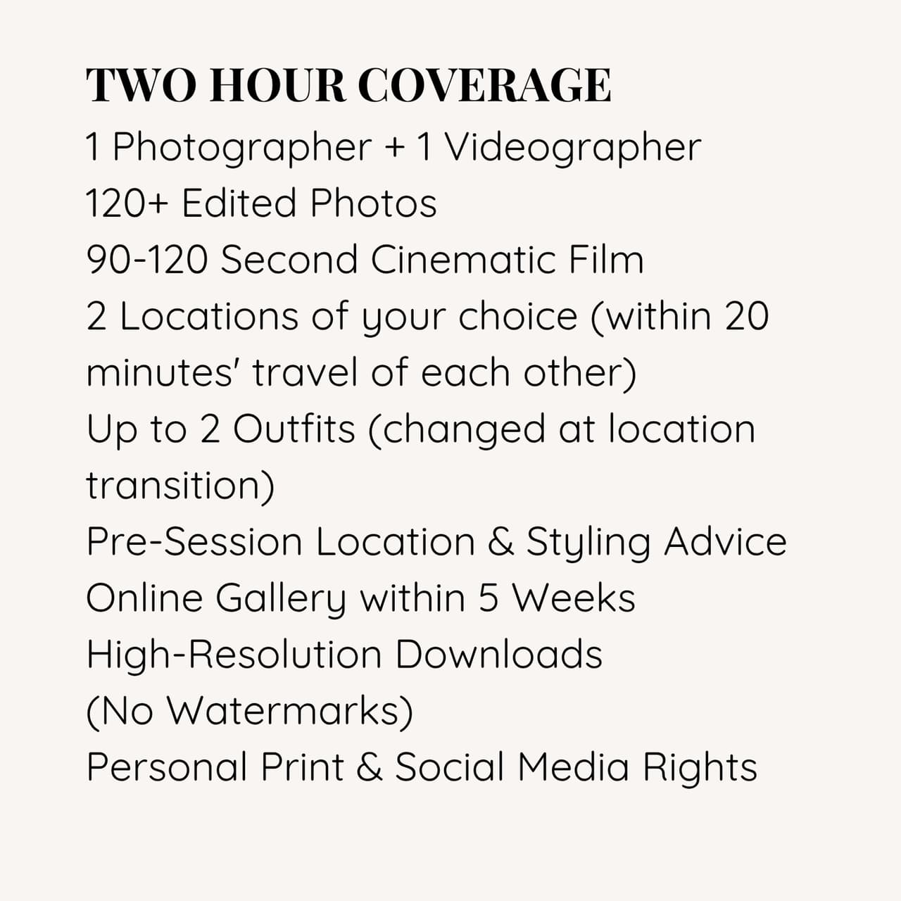 What is included in The Connection Duo Extended, pre-wedding: the back of the collection card