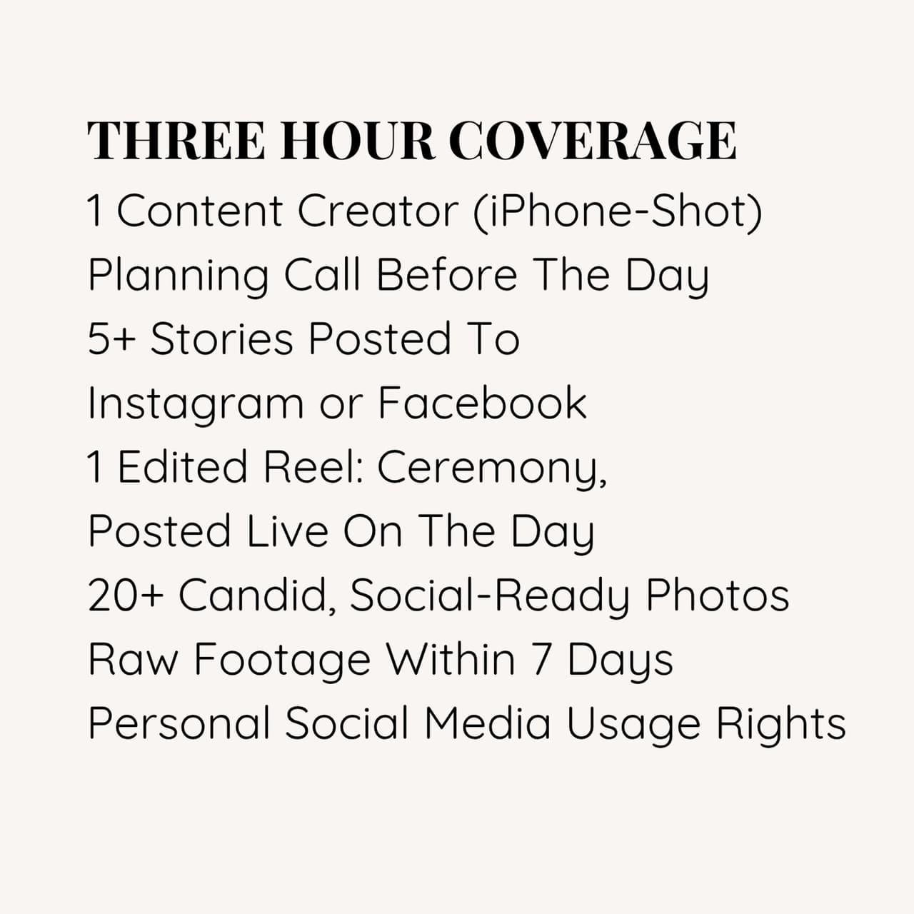 What is included in The Elopement, content creation: the back of the collection card